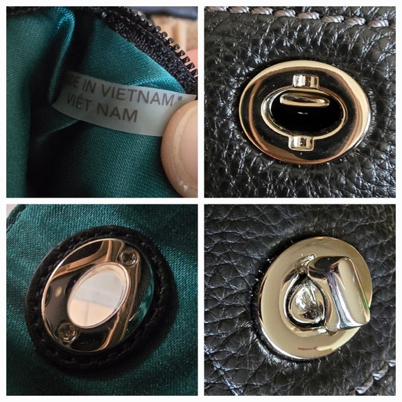 EUC Coach Park Medium Turnlock wristlet black pebbled leather F49472 - Picture 10 of 10